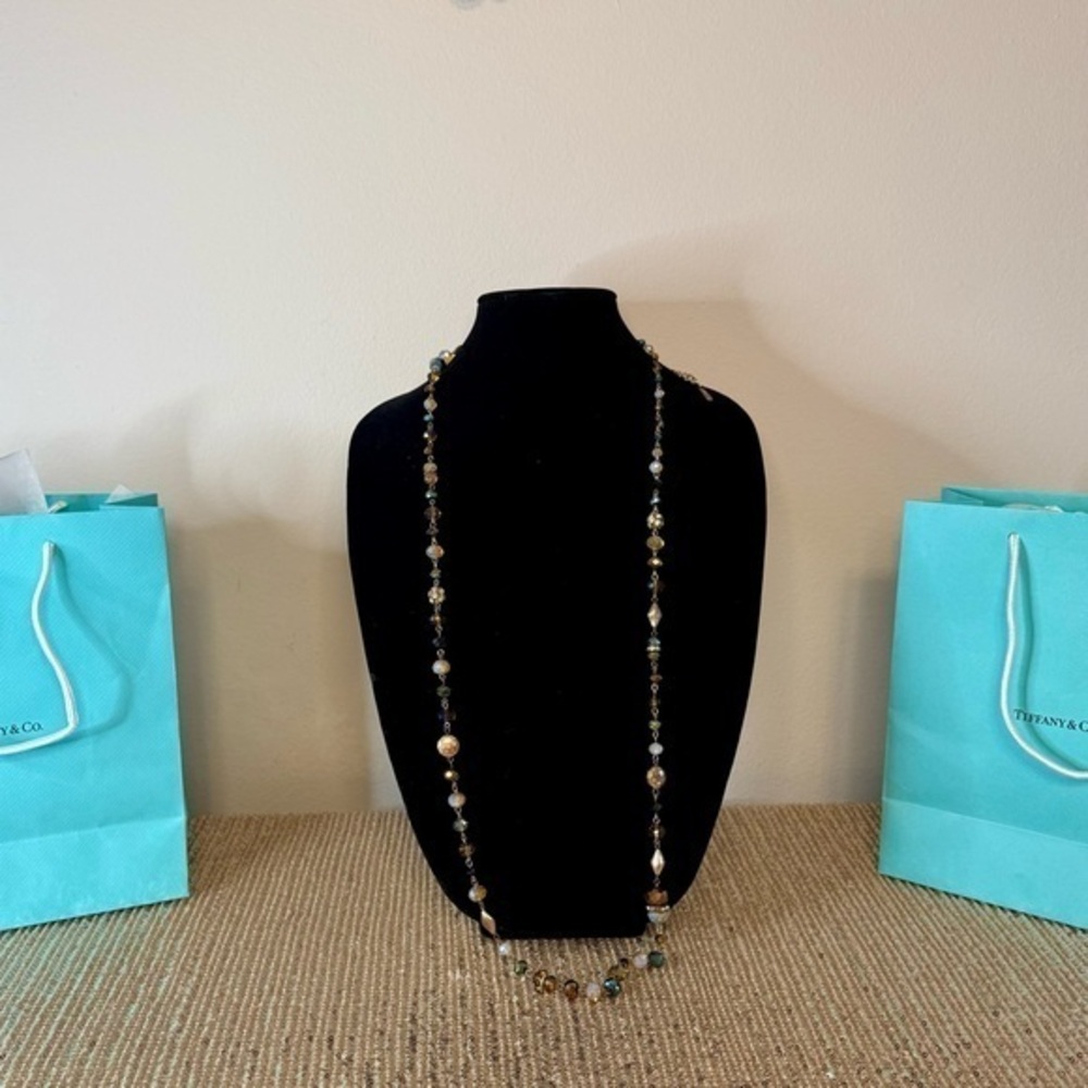 🌸SAKS3 - Gorgeous Beaded Necklace🤎💛🛍️ (blue)